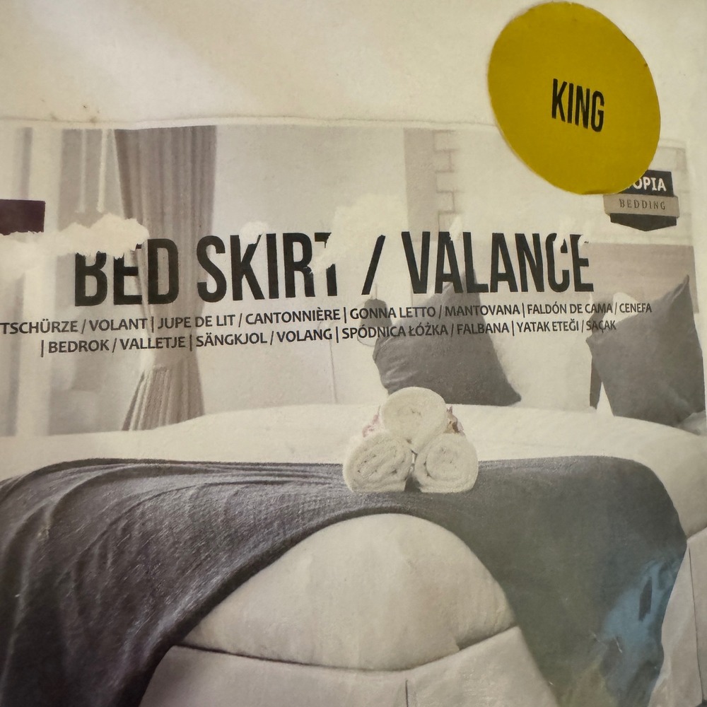 Utopia Bedding Bed Skirt King White Brushed Microfiber Valance New